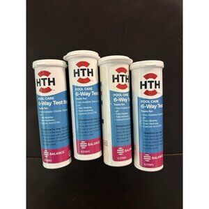 5 pack HTH Pool Care 6-Way Test Strips Chlorine Swimming Pool 15 Strips per Tube